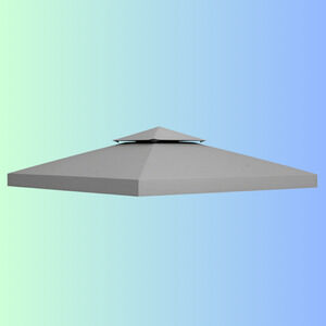 Outsunny 10' Square 2-Tier Gazebo Canopy Top Replacement Light Grey 84C-O41GY